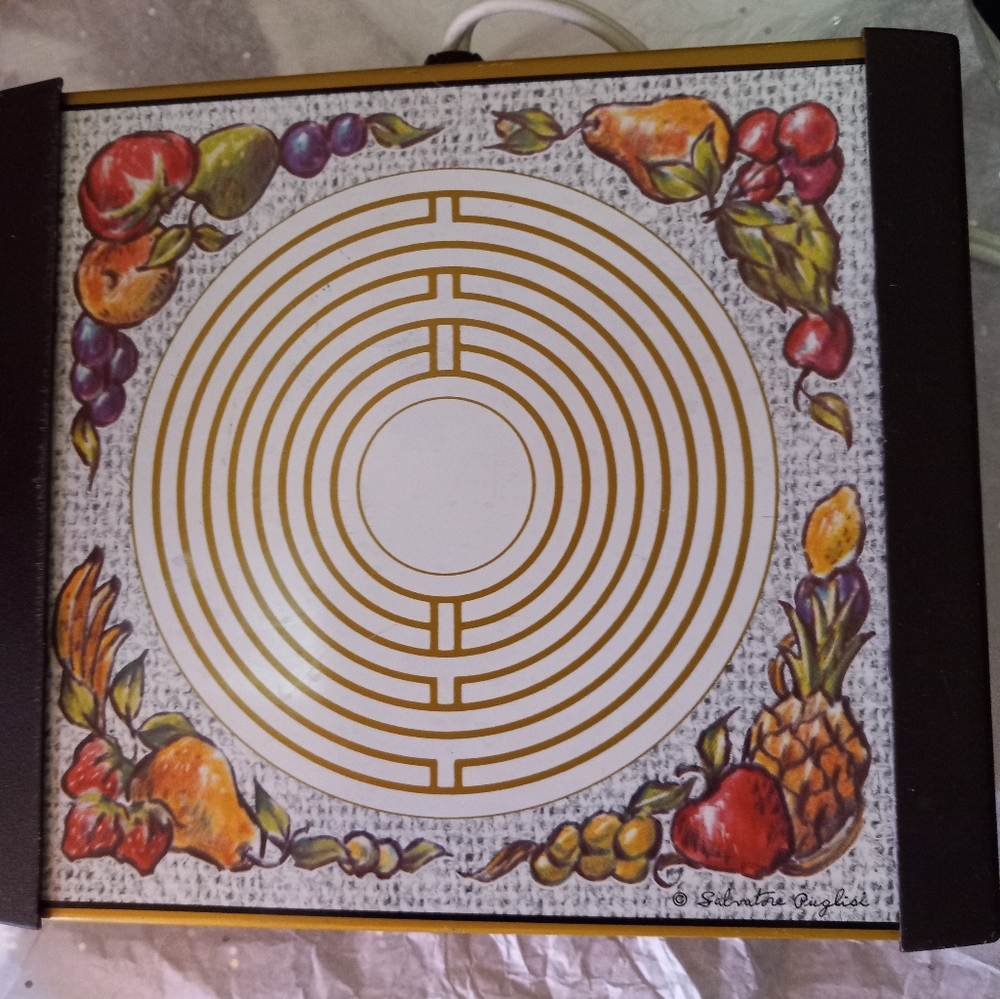 Vintage Warm-O-Tray Mid Century Harvest  Fruit Decoration Electronic Food Warmer